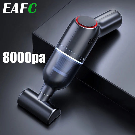 Powerful 8000Pa Cordless Car Vacuum Cleaner - Rechargeable Handheld Dust Buster for Home and Auto