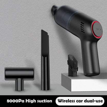 Powerful 8000Pa Cordless Car Vacuum Cleaner - Rechargeable Handheld Dust Buster for Home and Auto
